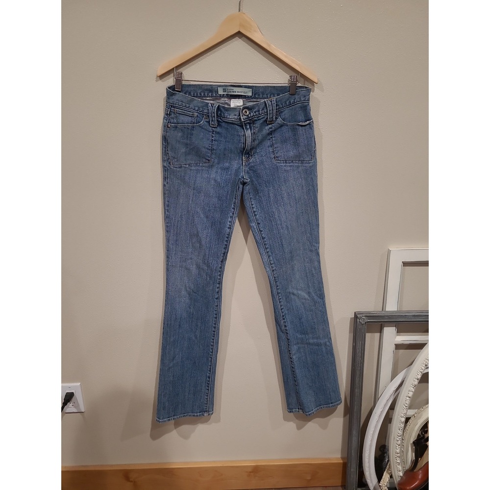 Vtg. GAP  Low‎ Rise Boot Cut Women SZ 8L med wash stretch jean casual Y2K with